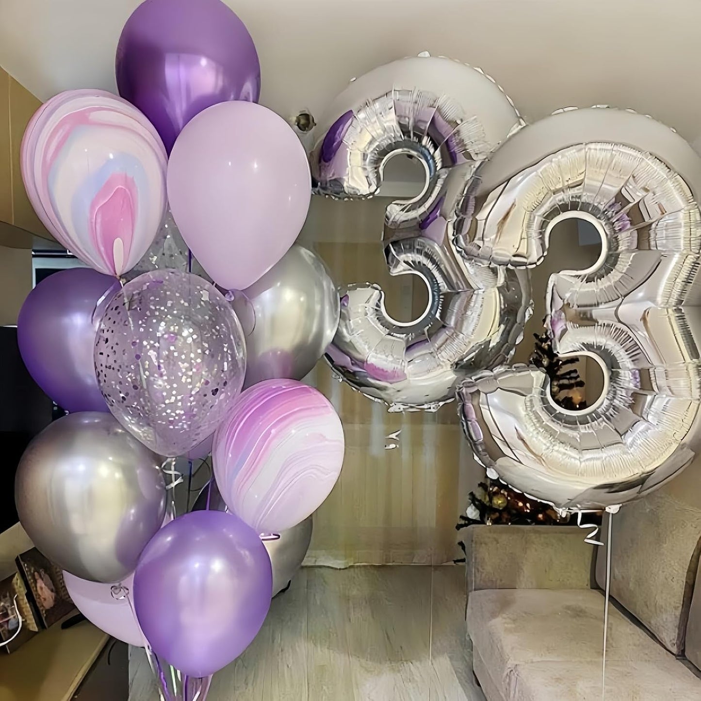 Silver 40-Inch Giant Helium Foil Number Balloon | Self-Inflating 0-9 for Birthdays & Anniversaries