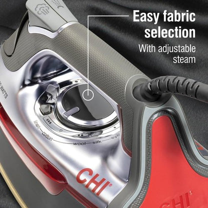 CHI Steam Iron - Powerful 1700 Watts with 300+ Steam Holes & Titanium Infused Soleplate | XL 10' Cord