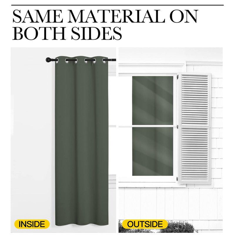 NICETOWN Dark Mallard Blackout Curtains Grommet - Home Decorations Thermal Insulated Solid Grommet Top Blackout Living Room Panels/Drapes for Gift (1 Pair, 55 x 86 inches)