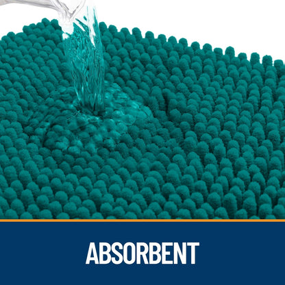 OLANLY Dog Door Mat - Absorbent Non-Slip Mud Mat for Indoor Use | Quick Dry Chenille, 59x32, Lake Blue