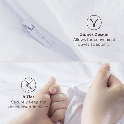 Bedsure Pink Duvet Cover Set - Extra Soft Prewashed Cotton-Like Polyester | Twin/Twin XL Size, 2 Pieces