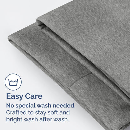 Skiennix Standard Pillow Cases Set of 4 - Soft Hotel Quality Covers - Machine Washable Heathered Grey