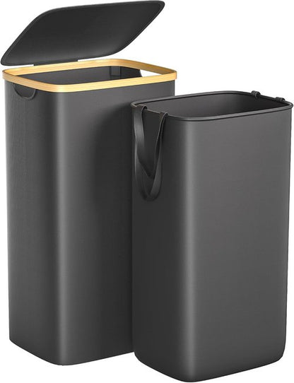 Foluck Large Laundry Hamper - 100L Waterproof Basket with Lid & Removable Bag | Collapsible Design, Black