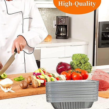 Waytiffer Aluminum Pans - 9x13 Disposable Foil Pans | Extra Thick Half Size Deep Steam Table Pans (10 Pack) for Baking & Serving