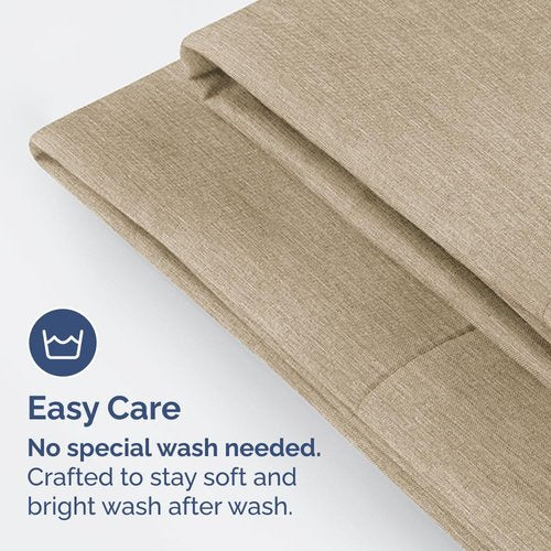 Body Pillowcases Set of 2-20x54 Long Body Pillow Case - Soft Body Pillow Cover for Sleeping & Side Sleepers - Comfy, Wrinkle & Fade Free - Machine Washable w/Envelope Enclosure Heathered Beige