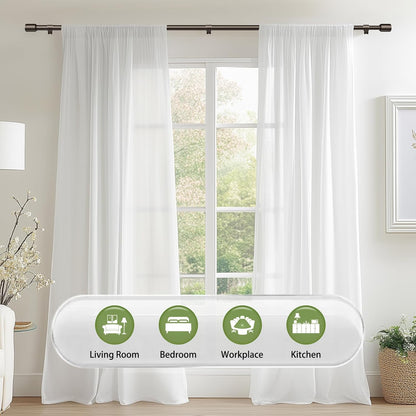 Antique Bronze Curtain Rods by [Brand Name] - Adjustable 30-120 Inch for Windows | 2 Pack with Brackets