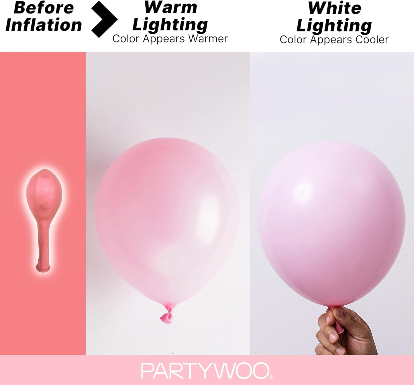 PartyWoo Baby Pink Balloons - 128-Piece Arch Kit with Various Sizes for Baby Showers & Parties