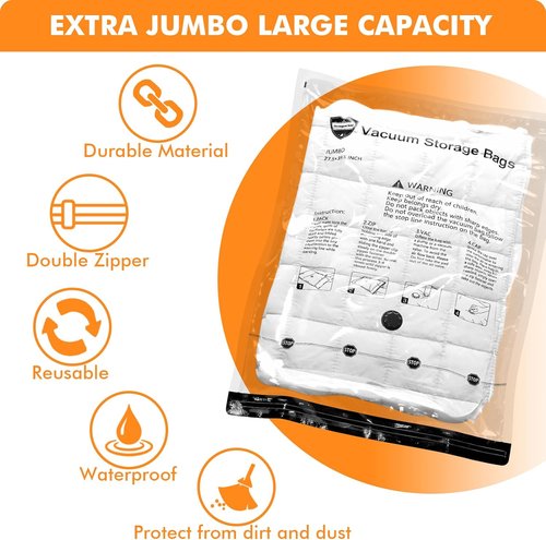 GONGSHI Vacuum Storage Bags - Space Saver Seal Bags for Clothing, Blankets & Pillows | 5L & 5M Sizes
