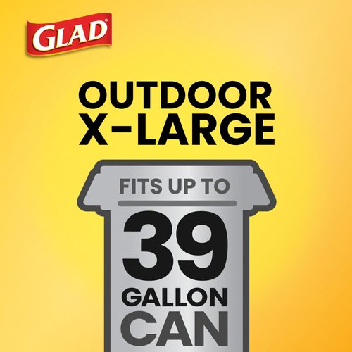Glad Large 30 Gallon Trash Bags, Unscented Heavy Duty Garbage Bags, Forceflex with Drawstring, 30 Count (Packaging May Vary)