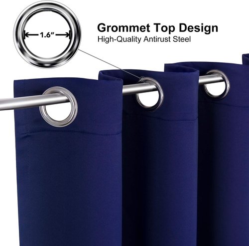 ChrisDowa Blackout Curtains - Thermal Insulated Room Darkening Panels Set (Navy Blue, 38W x 54L)