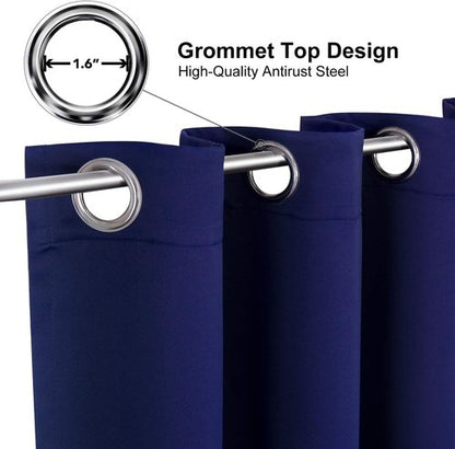 ChrisDowa Blackout Curtains - Thermal Insulated Room Darkening Panels Set (Navy Blue, 38W x 54L)