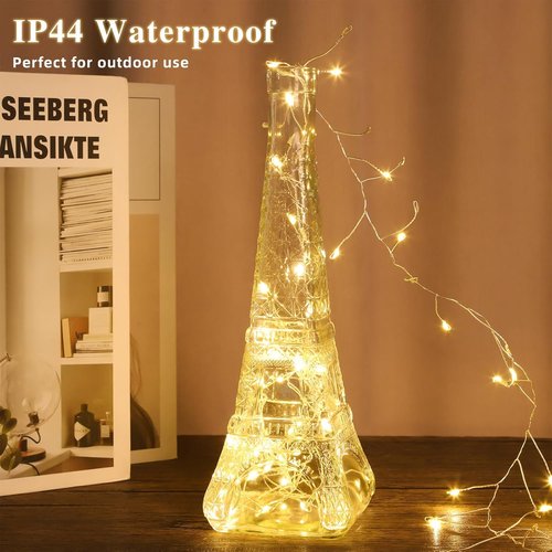 Fairy Lights 10 Feet - 200 LEDs Waterproof String Lights with Remote | 8 Lighting Modes for Bedroom & Wedding, Warm White