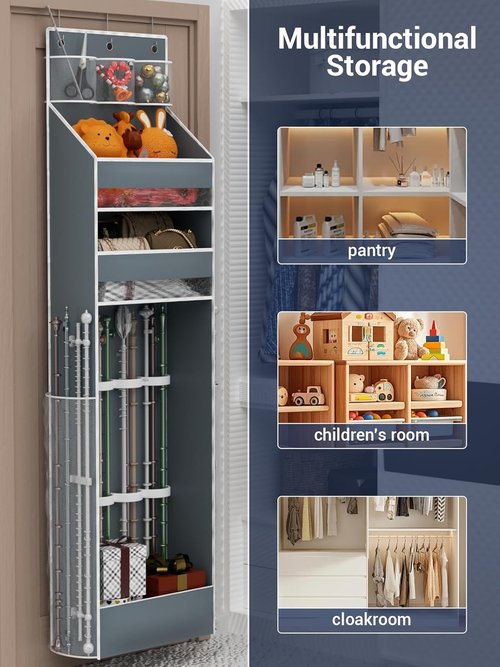 Gift Wrapping Paper Storage by [Brand Name] - Christmas Wrapper Bag Organizer for Closet | Grey