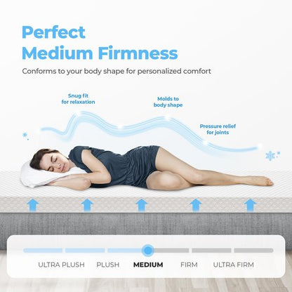 Neo Sleep 10 Inch Full Cooling Gel Memory Foam Medium Firm Mattress Cool Sleep Pressure Relief CertiPUR-US Certified Foam, Mattress-in-a-Box Kids and Adults No Fiberglass (Full, 10 in)