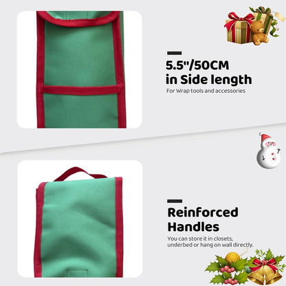 OUTTDID Wrapping Paper Storage Bag - 31" Organizer with Pocket for 9 Standard Rolls - Green
