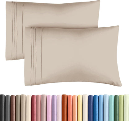 Queen Pillow Cases by [Brand Name] - Ultra Soft Hotel Quality Covers | Wrinkle-Free, Stain-Resistant - 2 Piece Set in Wheat