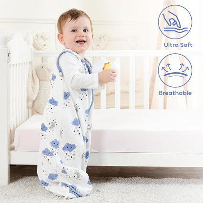 Yoofoss Baby Sleep Sack - 100% Organic Cotton Wearable Blanket | 2-Way Zipper, 12-18 Months, 3 Pack