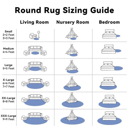OLANLY Navy Blue Round Rugs for Bedroom - Machine Washable, 9 ft Circle Area Rugs for Living Room, Soft and Fluffy Shaggy Carpet for Teen Girls and Boys, Nursery Rooms, Dorms, Home Decor Aesthetic