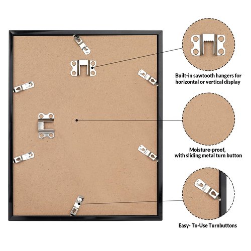 LaVie Home 11x17 Picture Frame for Wall Display, 11x17 Brown Picture Frame with HD Plexiglas, 11 x 17 Poster Frame 1 Pack, Display Frame for Vertical or Horizontal, Classic Collection