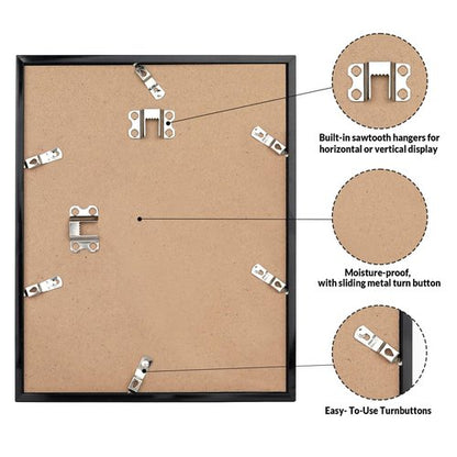 LaVie Home 11x17 Picture Frame for Wall Display, 11x17 Brown Picture Frame with HD Plexiglas, 11 x 17 Poster Frame 1 Pack, Display Frame for Vertical or Horizontal, Classic Collection