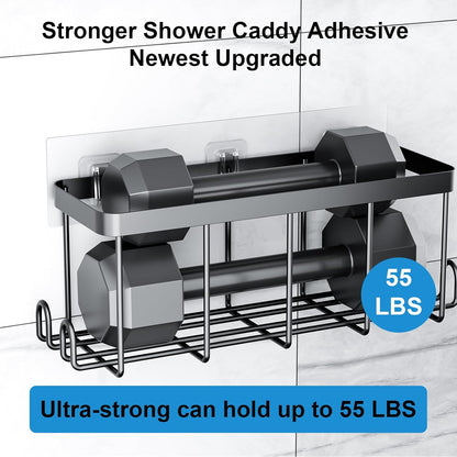 Skiennix Shower Caddy Hooks - 14 Pack Transparent Adhesive, No Drilling, Waterproof for Bathroom & Kitchen Storage