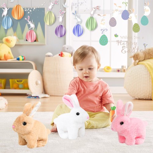 Bunby Realistic Rabbit Toy - Interactive Plush Bunny with Lifelike Movements | White Easter Gift