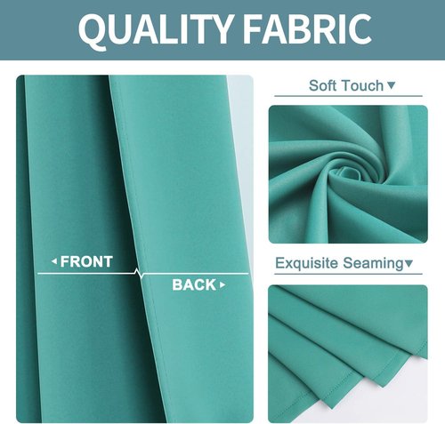 ChrisDowa Blackout Curtains - Thermal Insulated Room Darkening Panels, 120 Inches Long, Teal (Set of 2)