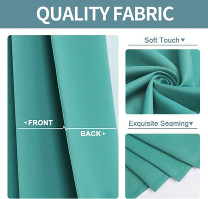 ChrisDowa Blackout Curtains - Thermal Insulated Room Darkening Panels, 120 Inches Long, Teal (Set of 2)