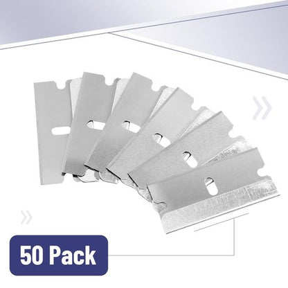 Bates Razor Blades - 50 Pack Flat Scraper Blades for Precision Cutting | Durable One Edge Design