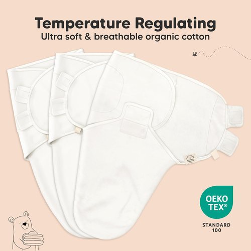 3-Pack Organic Baby Swaddle Sleep Sacks - Soft & Snug Swaddles for Newborns 0-3 Months | Adorable Bunny Design