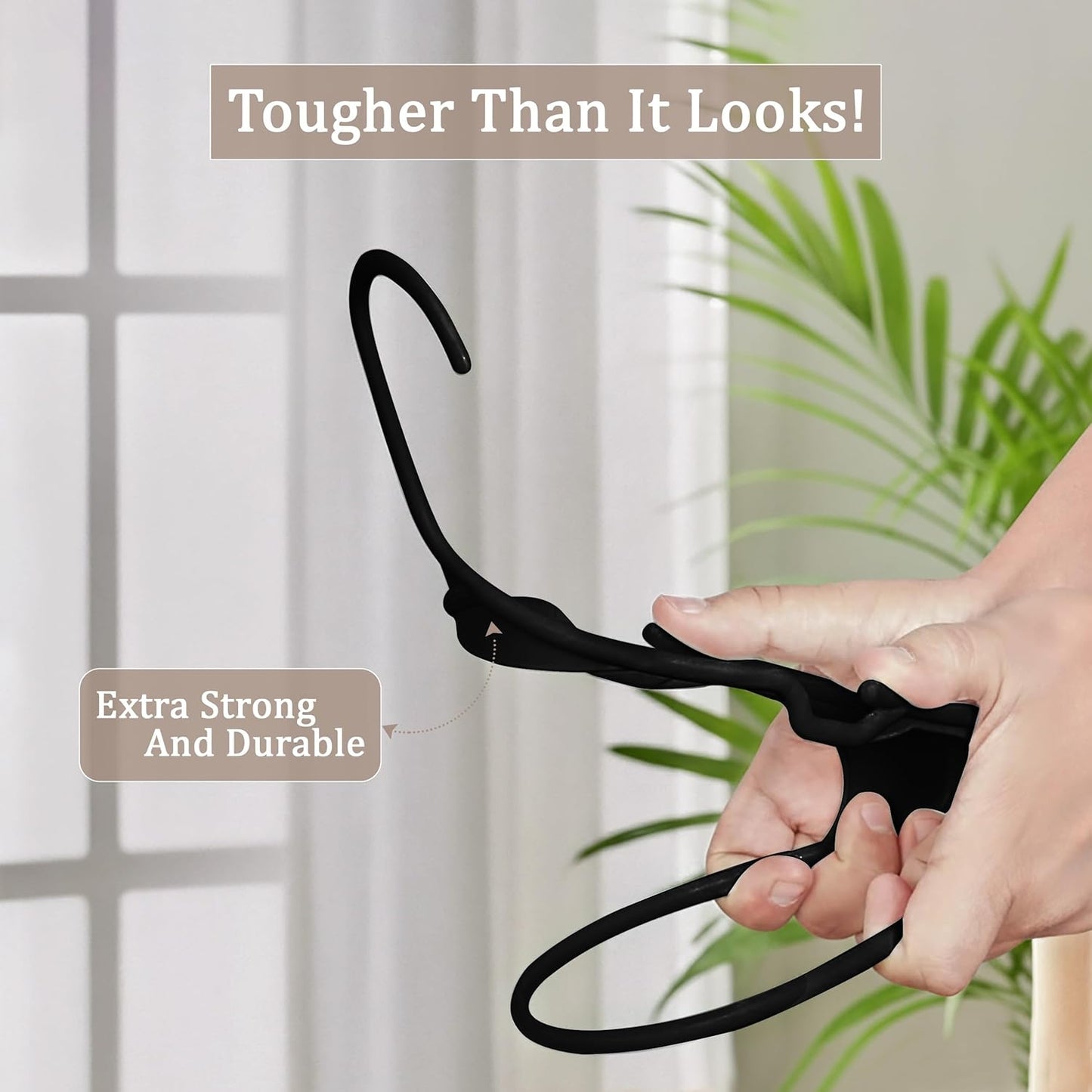 Utopia Home Plastic Hangers - Durable Space-Saving Clothes Hangers - 20 Pack in Black
