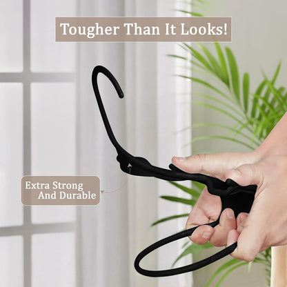 Utopia Home Plastic Hangers - Durable Space-Saving Clothes Hangers - 20 Pack in Black