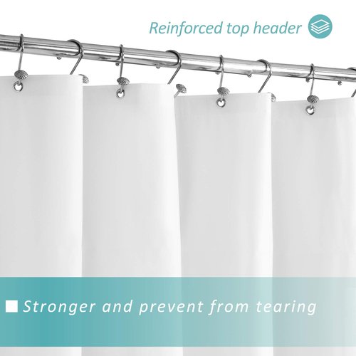 Mrs Awesome Long Shower Curtain Liner with 3 Magnets, 72x78 White PEVA Shower Liner, 78 Length Plastic Shower Curtain for Bathroom, Waterproof, 72 x 78, White