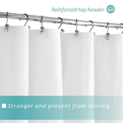 Mrs Awesome Extra Long Shower Curtain Liner with 3 Magnets, Long White PEVA Plastic Shower Curtain for Bathroom Waterproof, 72 x 84, White