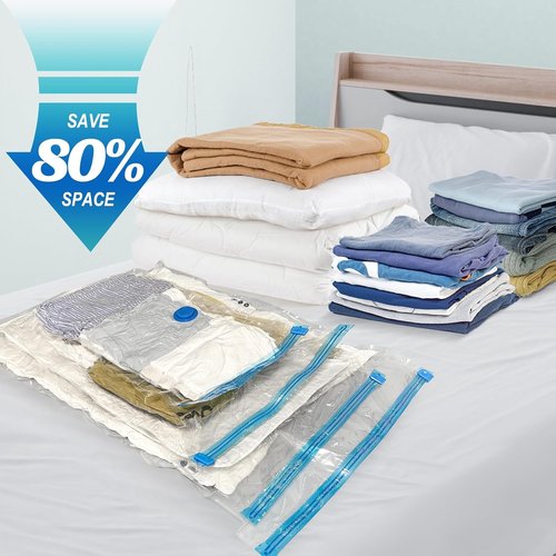 Fygrip Vacuum Storage Bags - Space-Saving Jumbo Seal Bags with Hand Pump for Clothing & Travel | 10-Pack