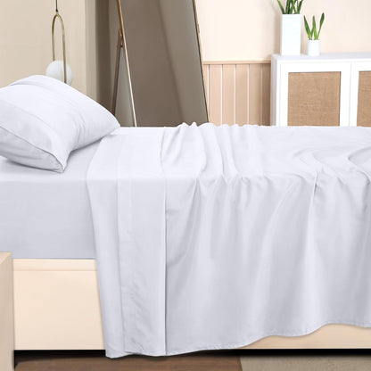 Utopia Bedding Twin Bed Sheets Set - Soft Brushed Microfiber - Fade & Shrinkage Resistant - White