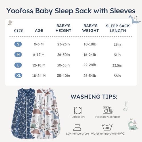 Yoofoss Baby Sleep Sack 6-12 Months, 1.5 Tog Sleep Sack, Fleece Baby Wearable Blanket with 2-Way Zipper, Infant Sleeping Sack, Soft Warm Lightweight(Small)