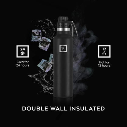 IRON °FLASK Insulated Stainless Steel Water Bottle - 24 oz Camping & Hiking Flask - Aurora Color