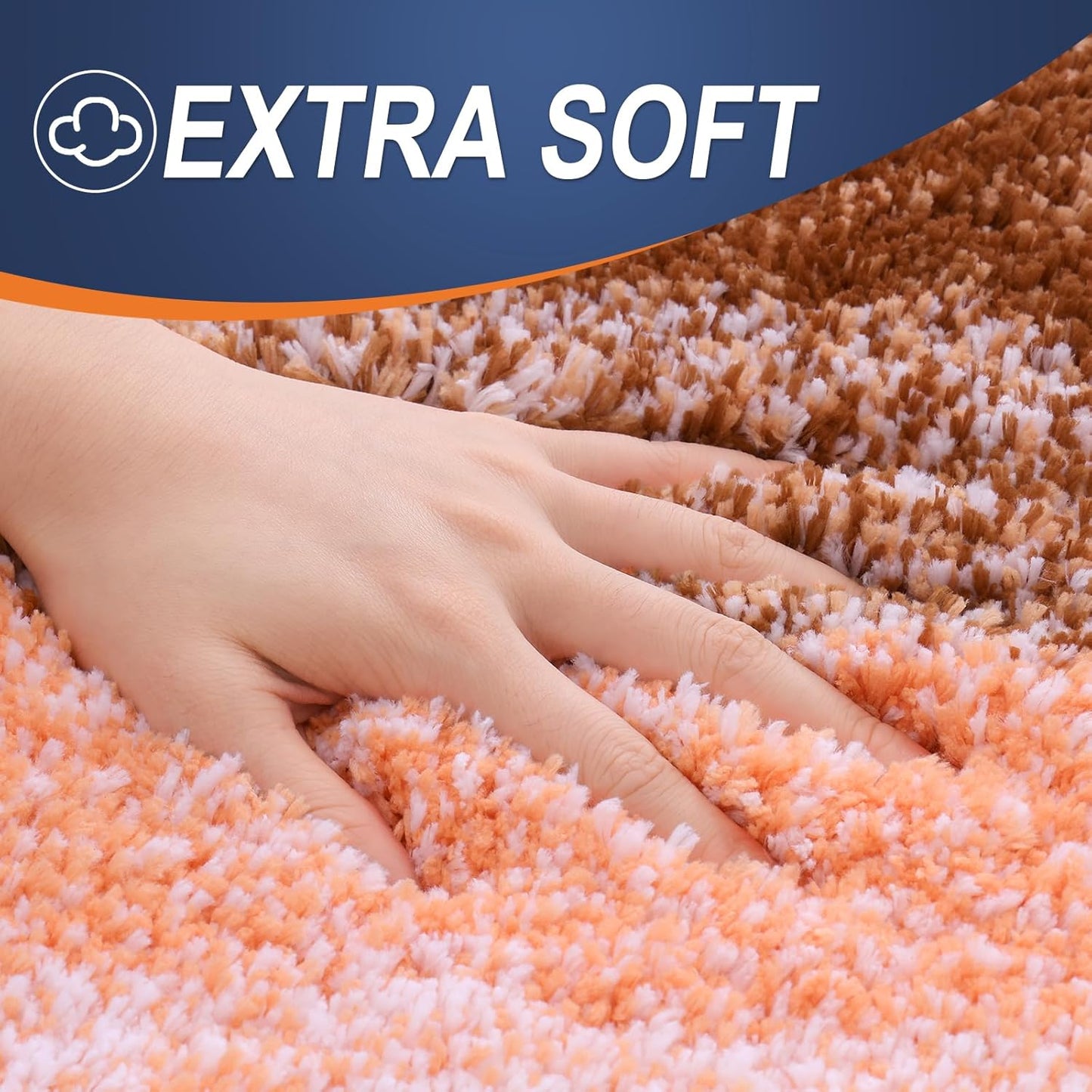 OLANLY Bath Rugs Mat - Extra Soft Microfiber, Quick Dry, Machine Washable | 24x16 Inches, Orange