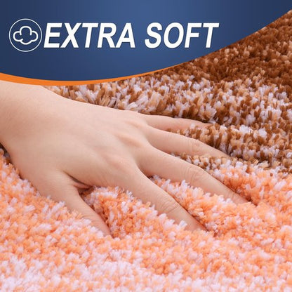 OLANLY Bathroom Rugs Mat 24x16, Extra Soft Absorbent Microfiber Bath Rugs, Rubber Backing, Quick Dry, Machine Washable Bath Mats for Bathroom Floor, Tub and Shower, Home Decor Accessories, Orange