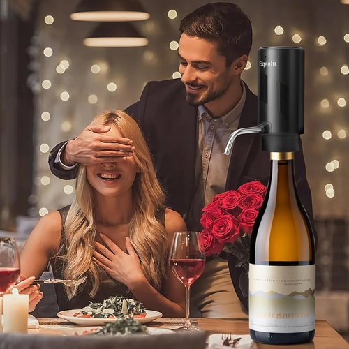 Electric Wine Aerator, Wine Decanter, Wine Dispenser, Wine Gift, Automatic One-Touch Wine Pourer Pump Wine Oxidizer for Red and White Wine Re-chargeable