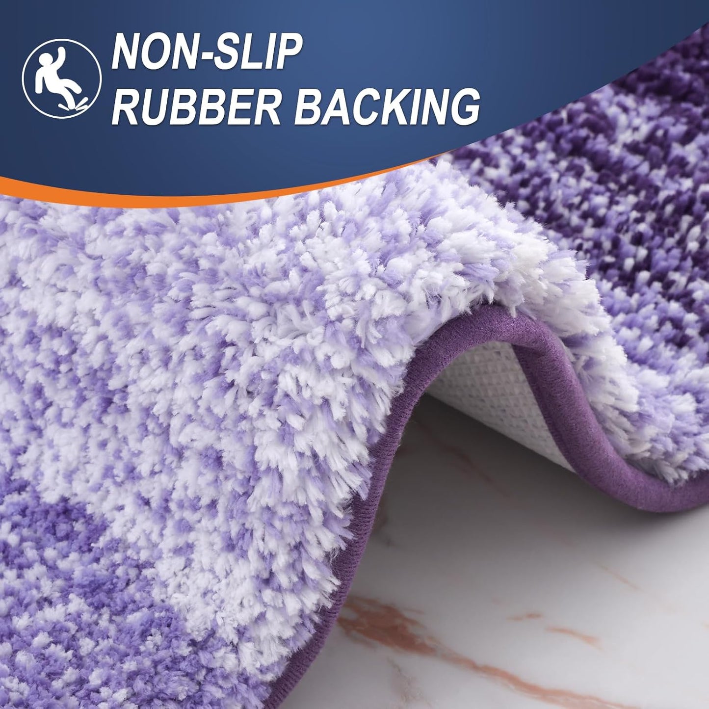OLANLY Bathroom Runner Rug Mat - Extra Soft Microfiber, Quick Dry & Washable | 70x24 Violet