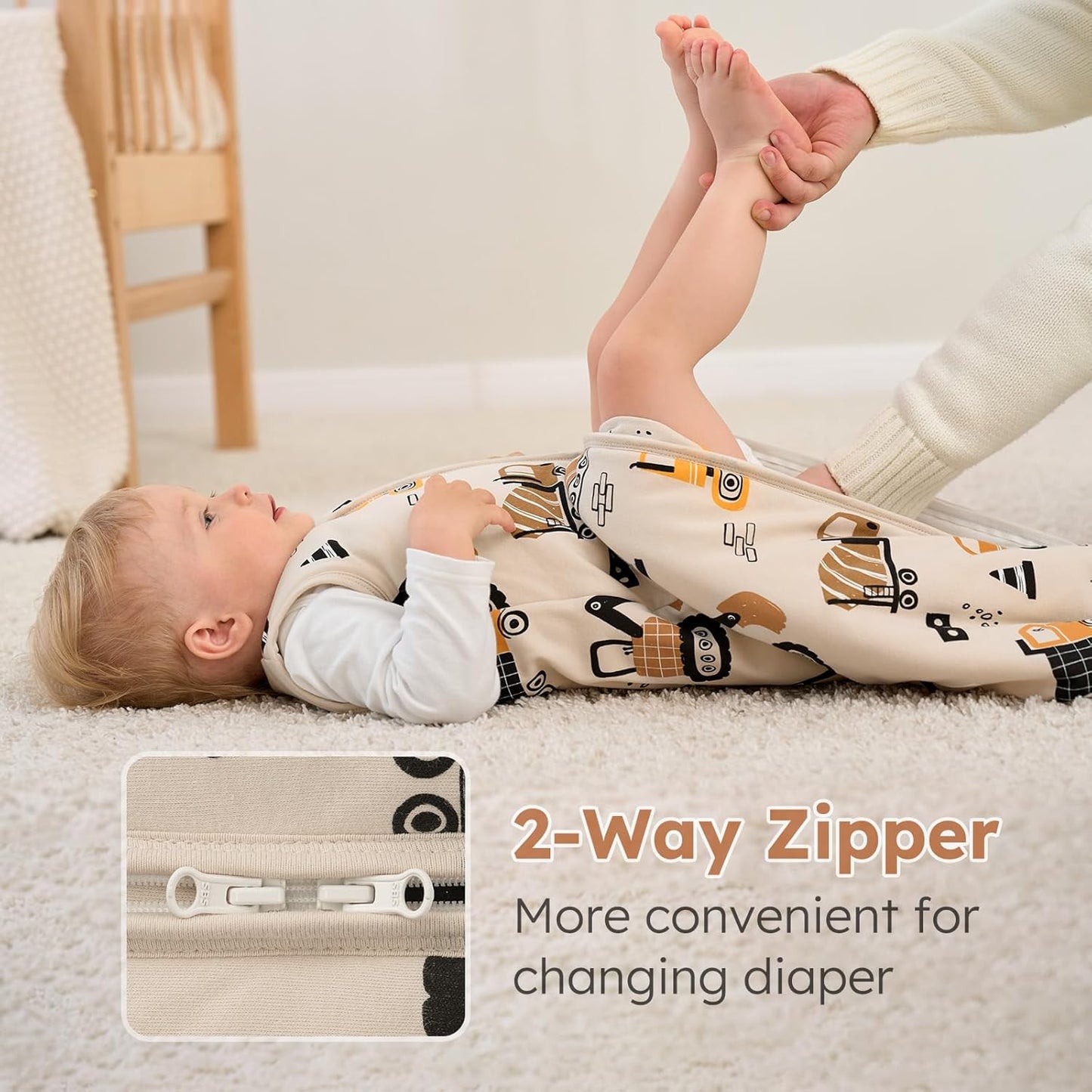 Yoofoss Baby Sleep Sack - 1.5 Tog Wearable Blanket for 12-18 Months | 100% Organic Cotton, Warm & Comfy