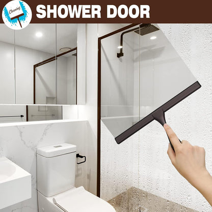 NETANY Shower Squeegee - 14-Inch Stainless Steel Tool for Streak-Free Bathroom & Shower Use