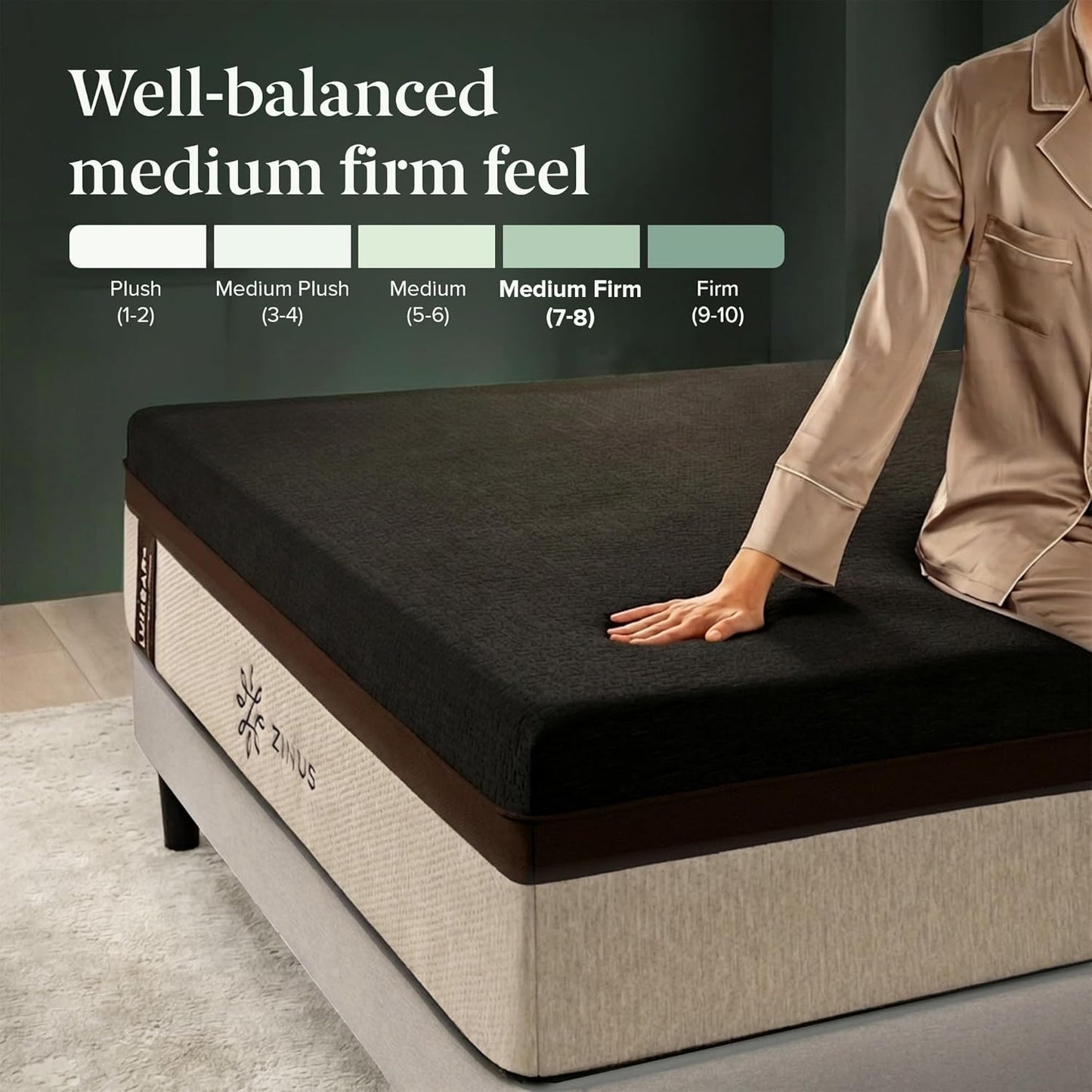 Zinus Lumbar+ 14-Inch Memory Foam Mattress - Premium Lumbar Support & Cooling Gel | Queen Size