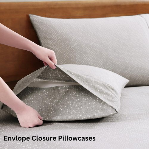 LANE LINEN RV Queen Sheets Set - 100% Organic Cotton Camper Sheet Sets 15" Deep Pocket Fitted - Snowdrop