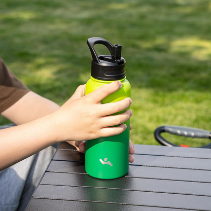 Skiennix 40oz Insulated Stainless Steel Water Bottle - 3 Lids Included | Bamboo Grove Design