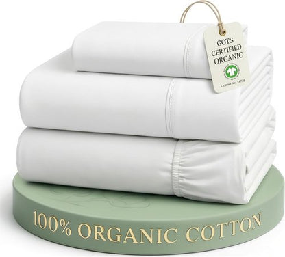 LANE LINEN 100% Organic Cotton Twin XL Sheets Set - Soft, Breathable 3-Piece Pure Percale Bedding