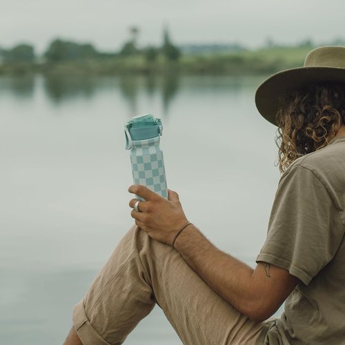 BJPKPK Insulated Water Bottle - 25oz Stainless Steel Flask with Straw & Leak-Proof Lid | Indigo Black