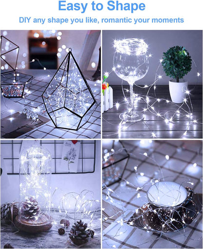 Skiennix 20 Pack Fairy Lights - Battery Operated 3.3ft LED Mini String Lights for Weddings & Parties | Warm White & Cool White